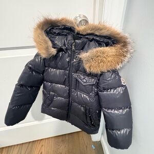 Moncler Navy Jacket with Comic Strip Lining